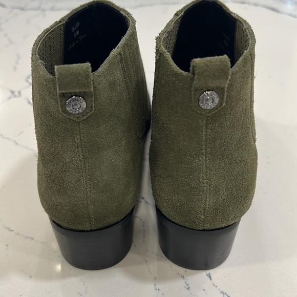 NYDJ Olive NWOT Gillian Suede Pointed Toe Booties w/ 1 1/2” Heel sz.6 1/2 - Picture 2 of 12